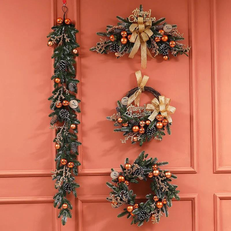 Christmas Decoration Christmas Tree Wreath Rattan Horn Door Wall Hanging Hotel Shopping Mall Scene Arrangement Pendant