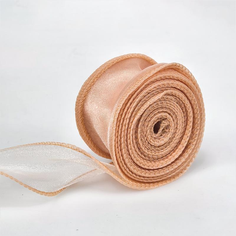 1 Roll Diy Bow Bouquet Voile Ribbons 4X900Cm Fishtail Organza Ribbon Reflective Iridescent Wavy Edge Ribbon For Gift Wrapping