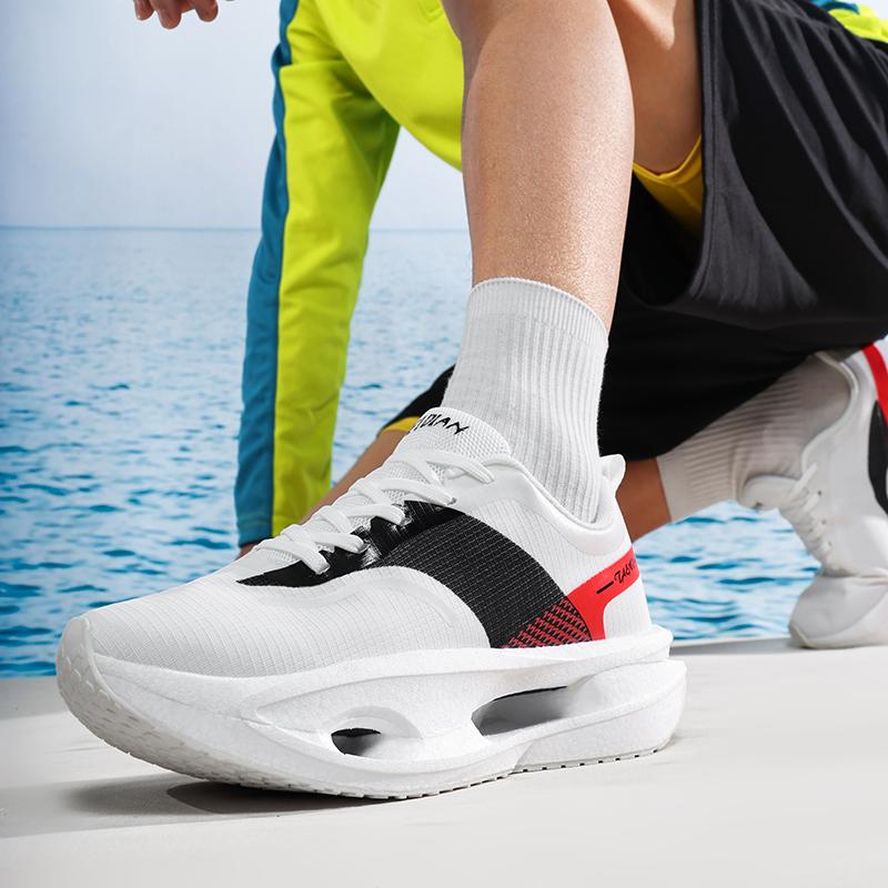 New Running Shoes Feidian Carbon Plate Men'S And Women'S Racing Youth Student Popcorn Shock-Absorbing Breathable Sports Running Shoes