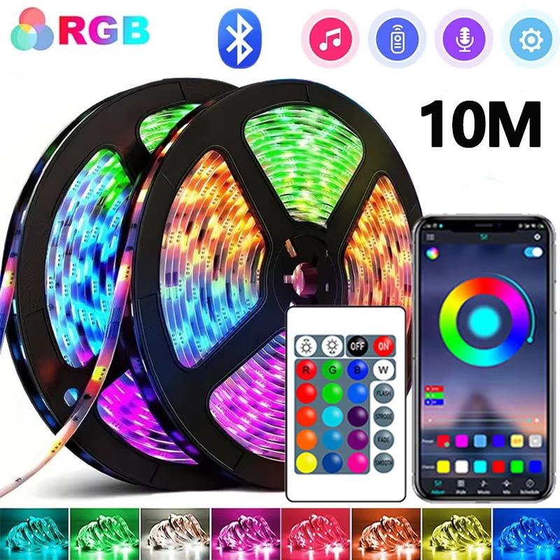 1M-30M RGB LED Strip Light Bluetooth APP Control Color Changing Light Flexible LED Lamp Tape For TV BackLight Room Decoration