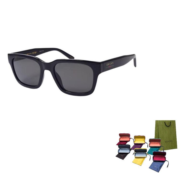 

GUCCI Brand Logo Plate Frame Square Sunglasses Men s Black 55 чёрный