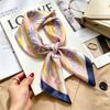 Simple temperament Spring and summer female imitation silk scarf versatile Korean version casual small square scarf neck protection decorative scarf