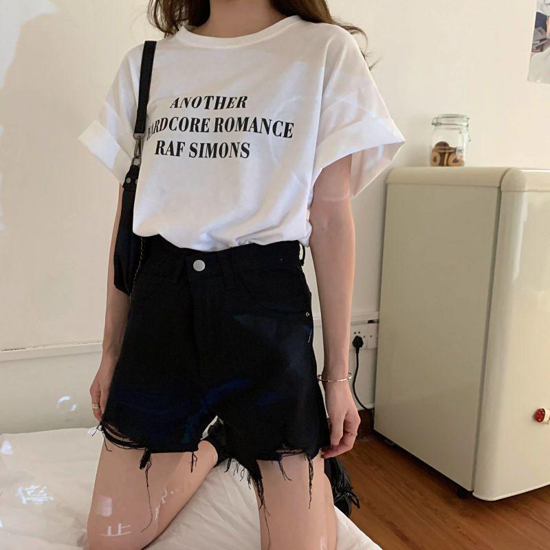 High Waist Ripped Denim Shorts - Women's Summer 2025 A-Line Hot Pants