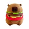 Cute Hamburger Capybara Plush Stuffed Toy Simulation Animal Doll Soft Children's Toy Birthday Gift Kawaii Room Decoration