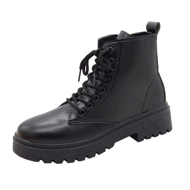 

20 осень новые черные красивые ботинки Мартина женские на толстой подошве-маффин короткие ботинки 41 чёрный