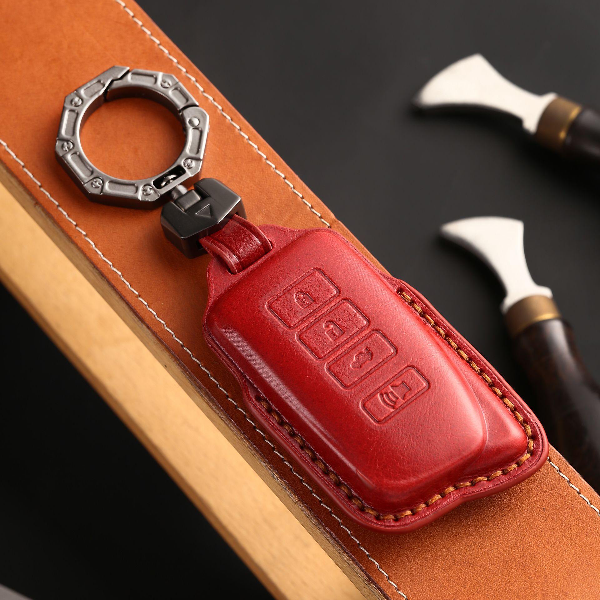

Suitable for Lexus Es series leather key bag, first layer cowhide 3D shaping car key cover, high-end men красный