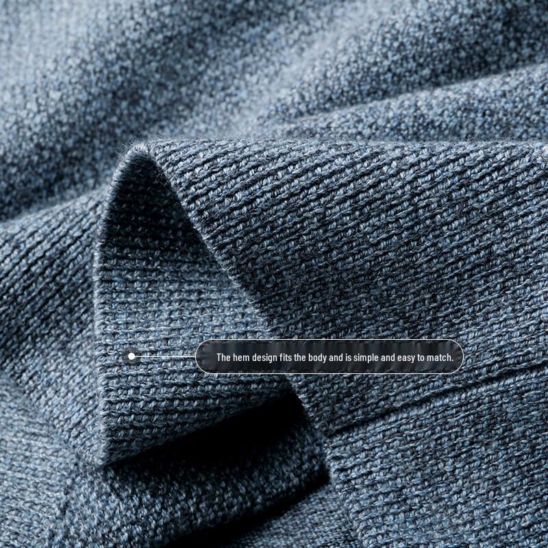 Hengyuanxiang Men's Faux Two-Piece Wool Blend Pullover