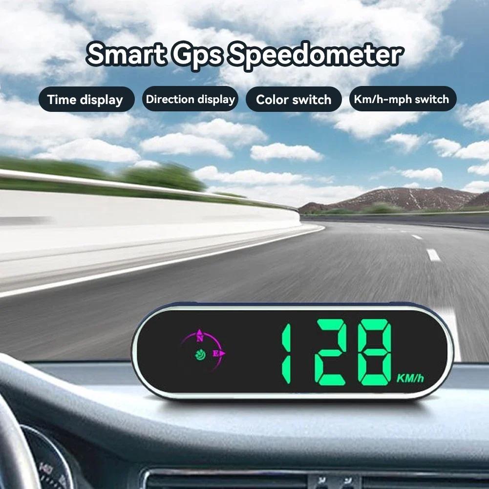 HUD GPS Speedometer Digital Speedometer Universal Car Heads-Up Display Speed Meter with Compass Over Speed Alarm for All Vehicle