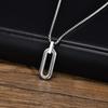 Vnox Mens Silver Color Bar Necklaces, Geometric Stainless Steel Pendant with Box Chain, Minimalst Metal Jewelry Gift for Him