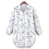 Spring New Arrival Plus Size Women's Clothing Fashion Style Loose Thin Looking Cool Fashion Long Sleeve Letter Print Shirt Street