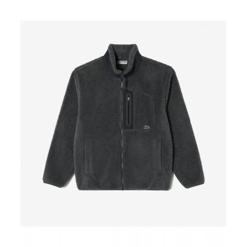 

LacoSte Men S Sherpa High Neck Jumper [melange Gray] 003