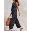 2026 Spring New Solid Color V-neck Waist-Cinching Ruffle Off-Shoulder Elegant Women's Casual Suit