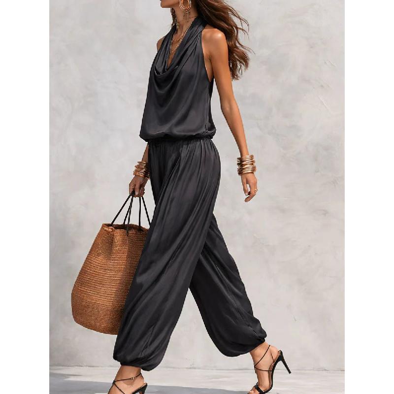 2026 Spring New Solid Color V-neck Waist-Cinching Ruffle Off-Shoulder Elegant Women's Casual Suit