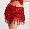 Belly Dance Skirt Sequin Tassel Waist Hip Scarf Exotic Style Tie Up izable Fit Thin Skirt Mesh Festivel Stage Performance Cospla