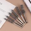 6 Pcs Stainless Steel Pipe Cleaning Brush Set 1/4" Hexagonal Bar Twisted Wire Hole Brush Cleaning Brush Bristle Wire Brush Hole