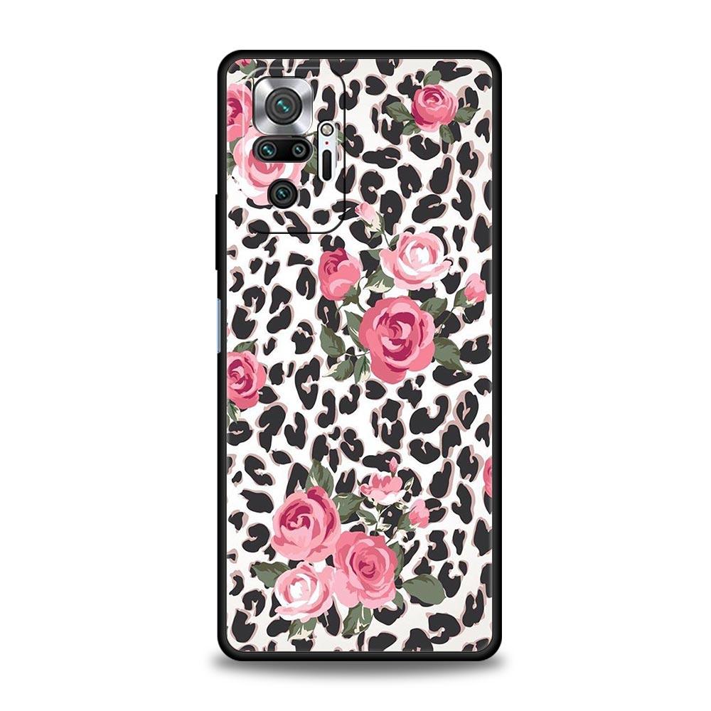 For Redmi 10C Cases Tiger Leopard Print flower Phone Case For Xiaomi Redmi Note 12 11 9S 9 8 10 Pro Plus 7 9T 8T 9C 9A 8A Cover