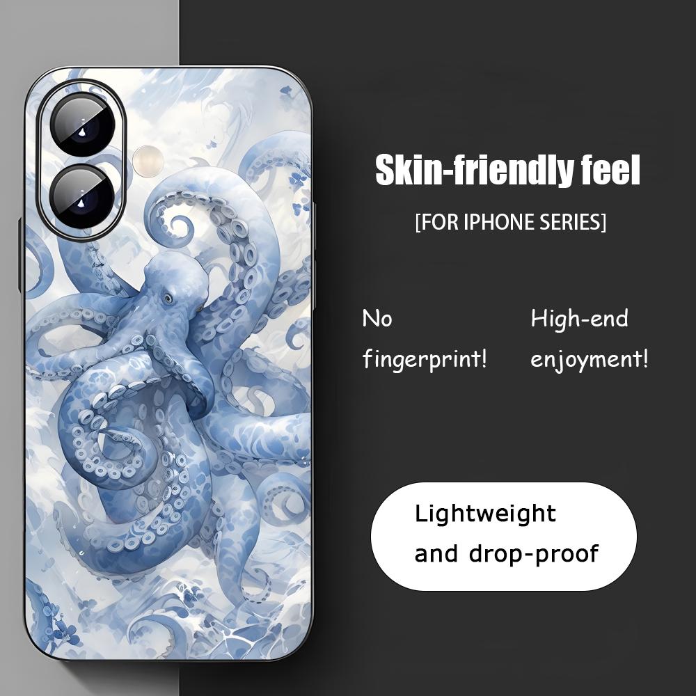 Art Octopus Tentacles Cool Phone Case For iPhone 17 16 15 14 13 12 11 X XR XS 8 Plus Mini Pro Max Soft Black Shockproof Cover