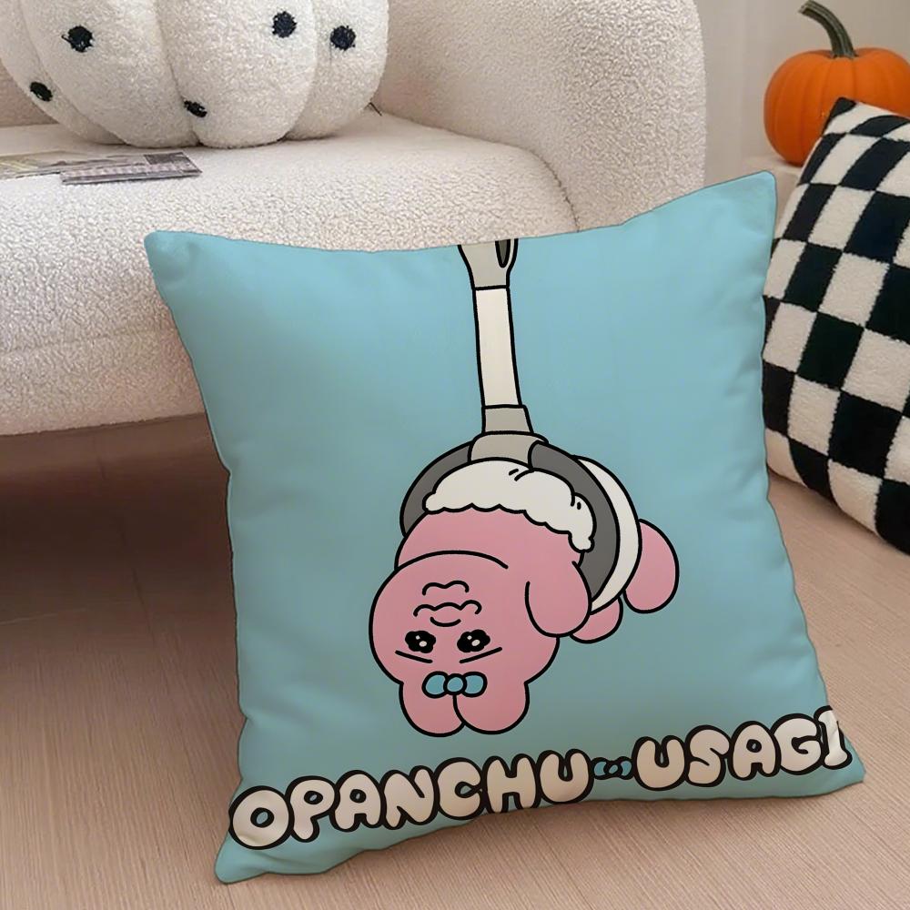 Kawaii OOpanchu Usag Cushion Cover Throw Pillow Cover Hidden Button Durable Polyester Chair Cushion