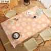 1pc Bohemian Style White Daisy Pattern Peach-Colored Tablecloth with 2D Flat Design, Rectangular Kitchen and Dining Table Decoration, Party Tablecloth