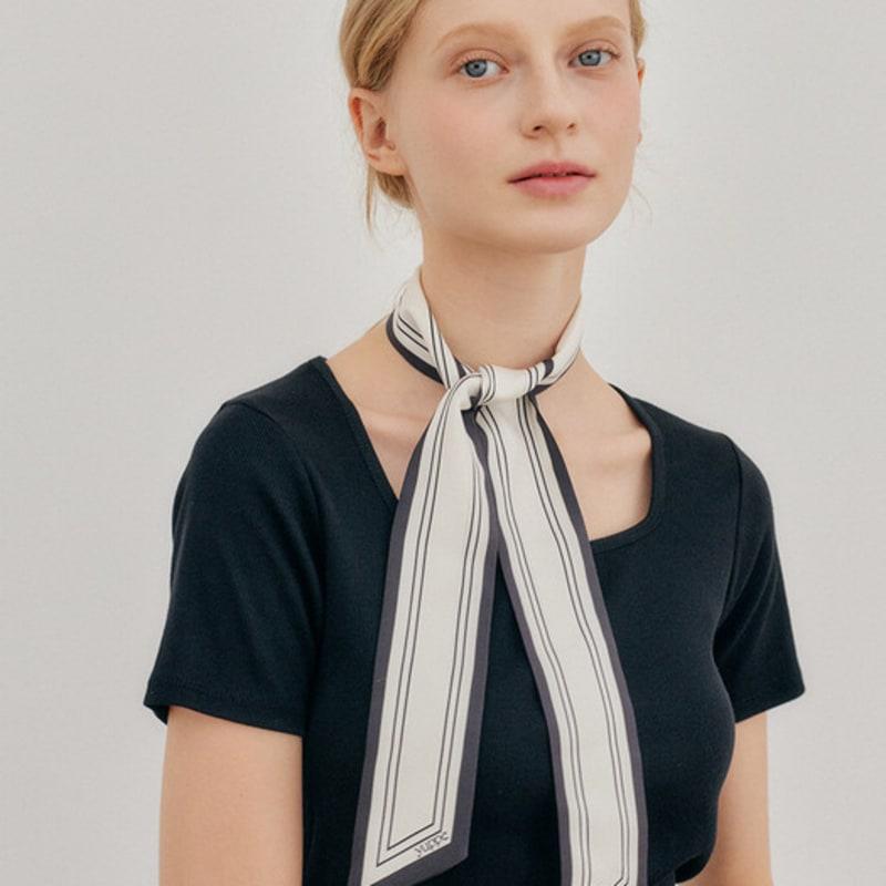 YUPPE LINE TWILLY SCARF_BLACK