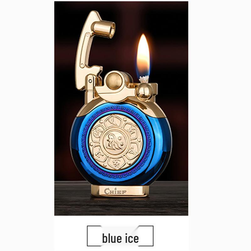Leader CHIEF Automatic Ejection Windproof Kerosene Lighter - Creative Rocker Design for Personality and Decompression.