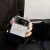Transparent Phone Case For Samsung Zfold6 Folding Screen Zflip5 Clamshell Galaxy Love Cat Claw Mirror