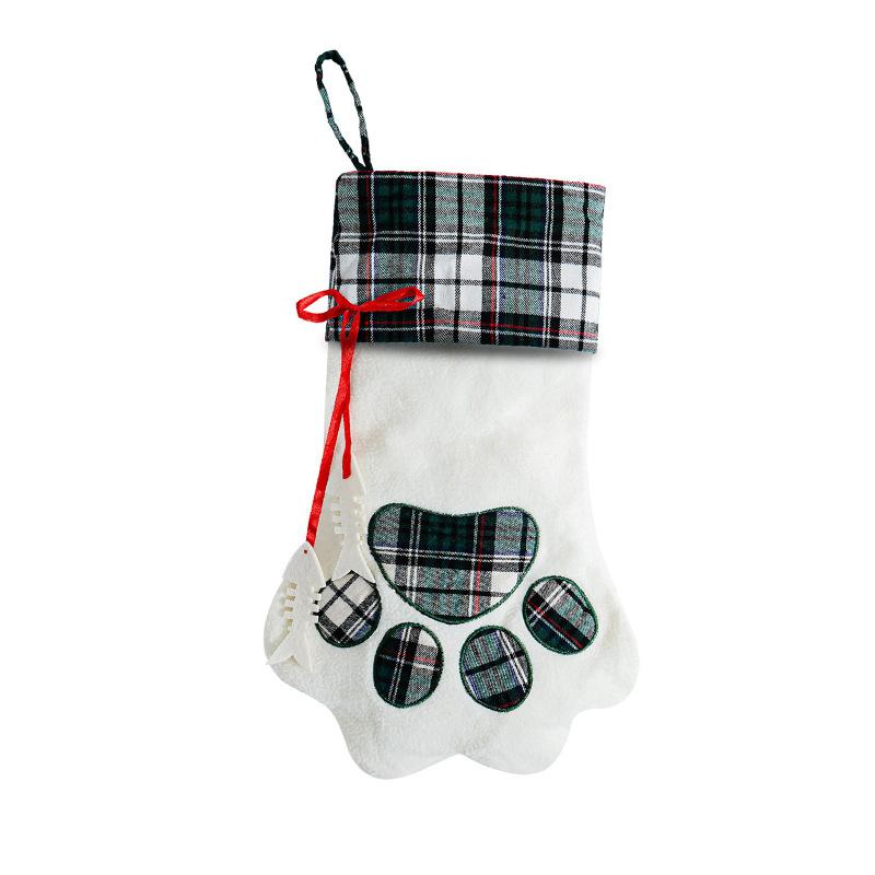 1/2pcs Personalized Christmas Stockings with Name, Christmas Decoration Gifts for Family, Santa, Holiday, Pet, Dog Paw Stockings