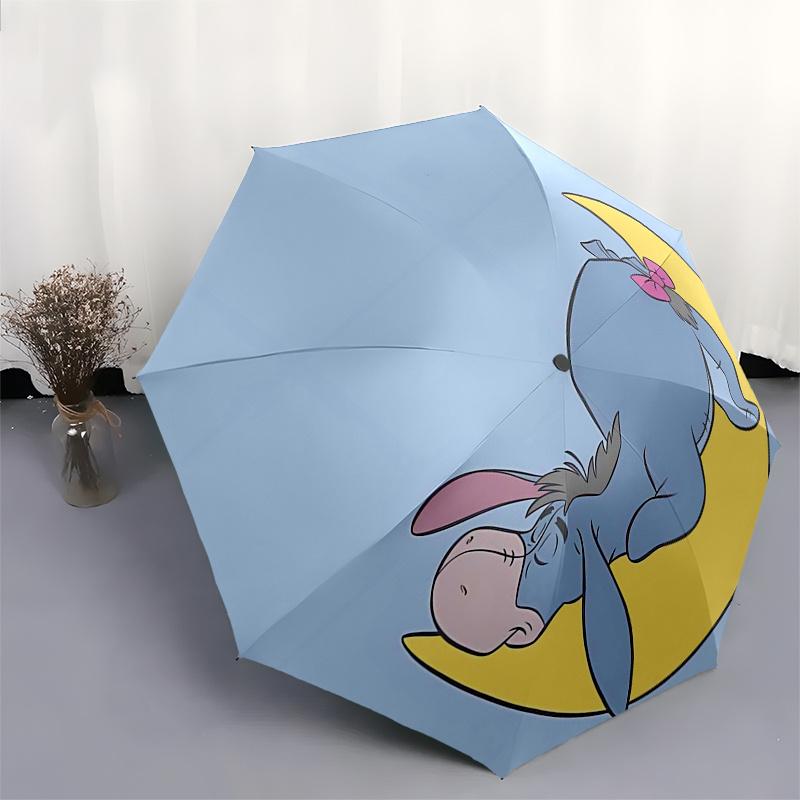 Winnie und Freunde Themen-Reiseregenschirm - 8 Rippen, Automatisches Öffnen und Schließen, Tragbares faltbares Design, Kompakter und stilvoller Regenschirm Geeignet