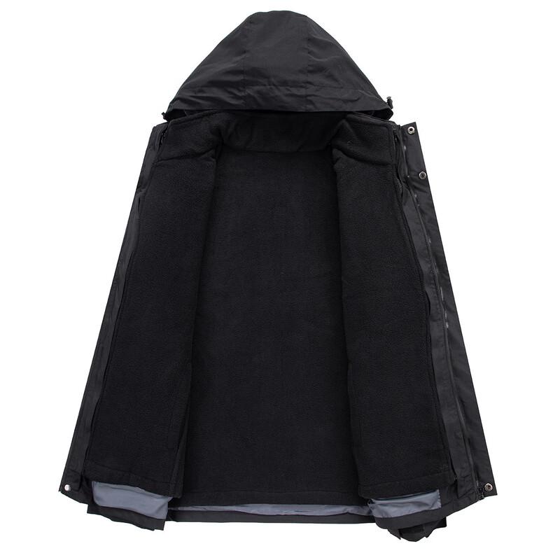 XueZhongFei Men's 3-in-1 Removable Fleece Lined Jacket