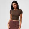 Top da Yoga Cai Jue da Donna, Vestibilità Slim, Manica Corta