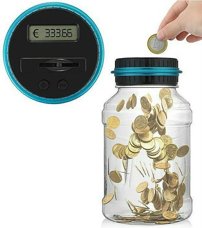 Salvadanaio UK per Bambini con Monete EUR/Sterlina, Display LCD, Conteggio Digitale