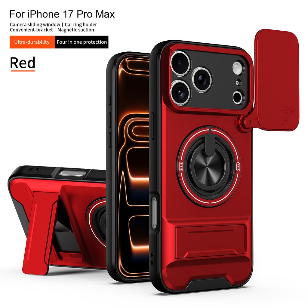 For iPhone 17 Pro Max Case iPhone 17 Pro Cover iPhone 17 Air Magsafe Magnetic Fold Holder Military Armor Camera Protection Cover