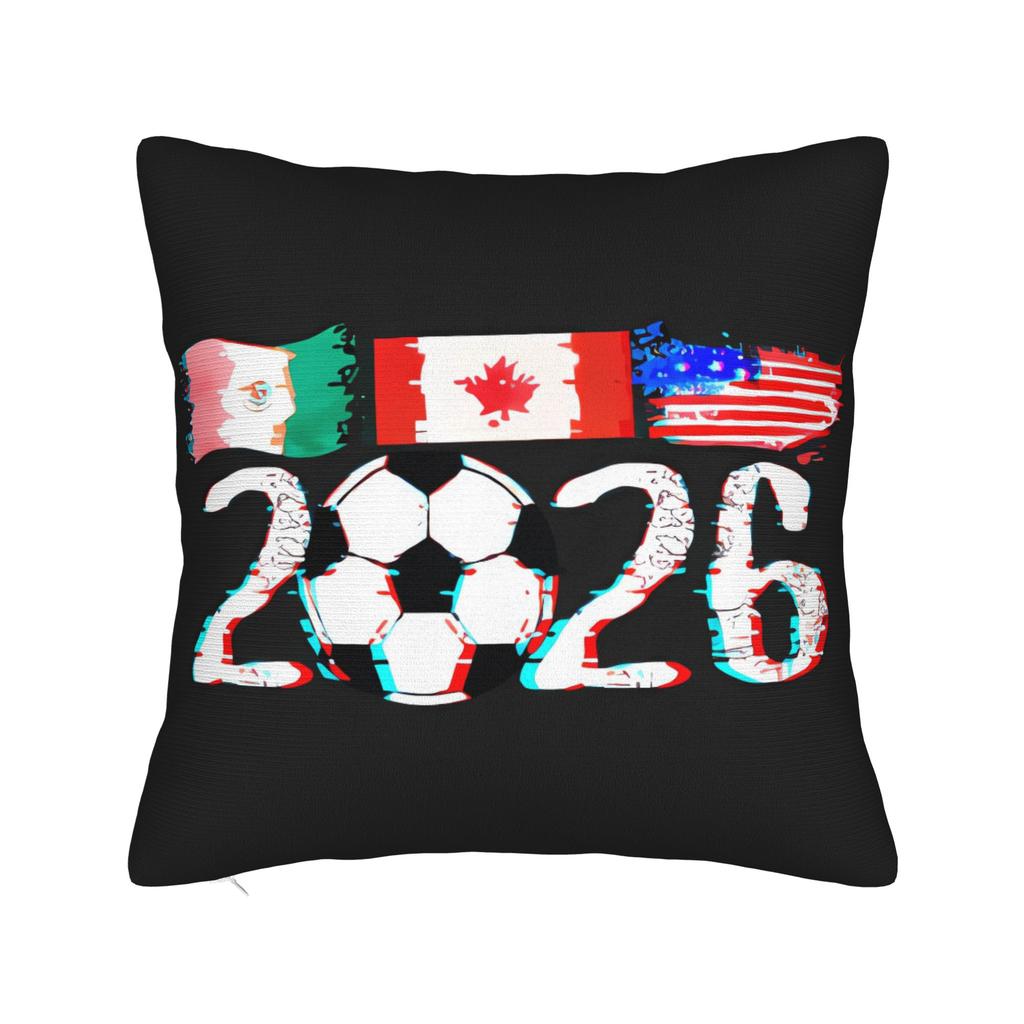 Soccer Football WM 2026 Pillow Cover Square Cushion Cover Funny Pillow Case For Couch Sofa Bedroom