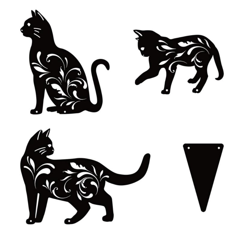 

Metal Cat Silhouette Decor Wrought Iron Ornament Household Crafts for Home Festival Holiday New Year Party Decor 1