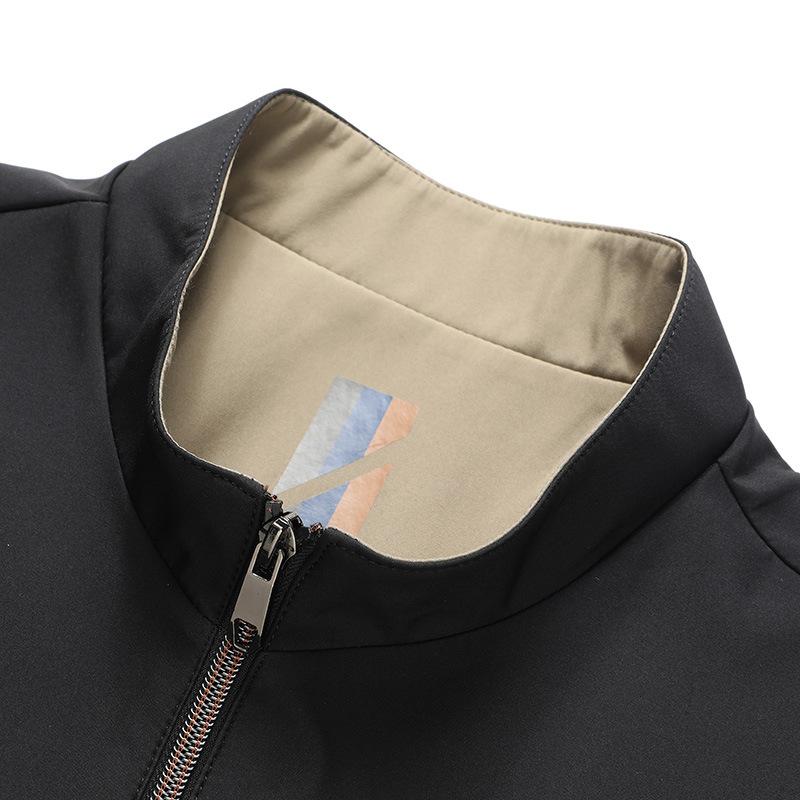 Spring and Autumn Men's Standing Collar Jacket Men's Executive Casual Business Men's Middle-aged High-end Daddy Jacket
