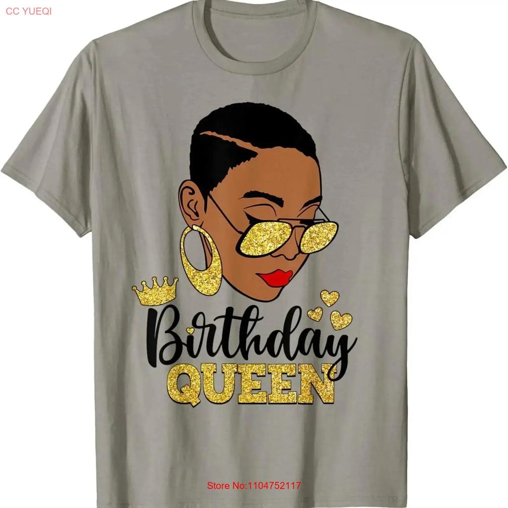 Birthday Queen Short Hair African American Black Women T Shirt vintage Washed fashion Top For Everyday Wear Unisex homme