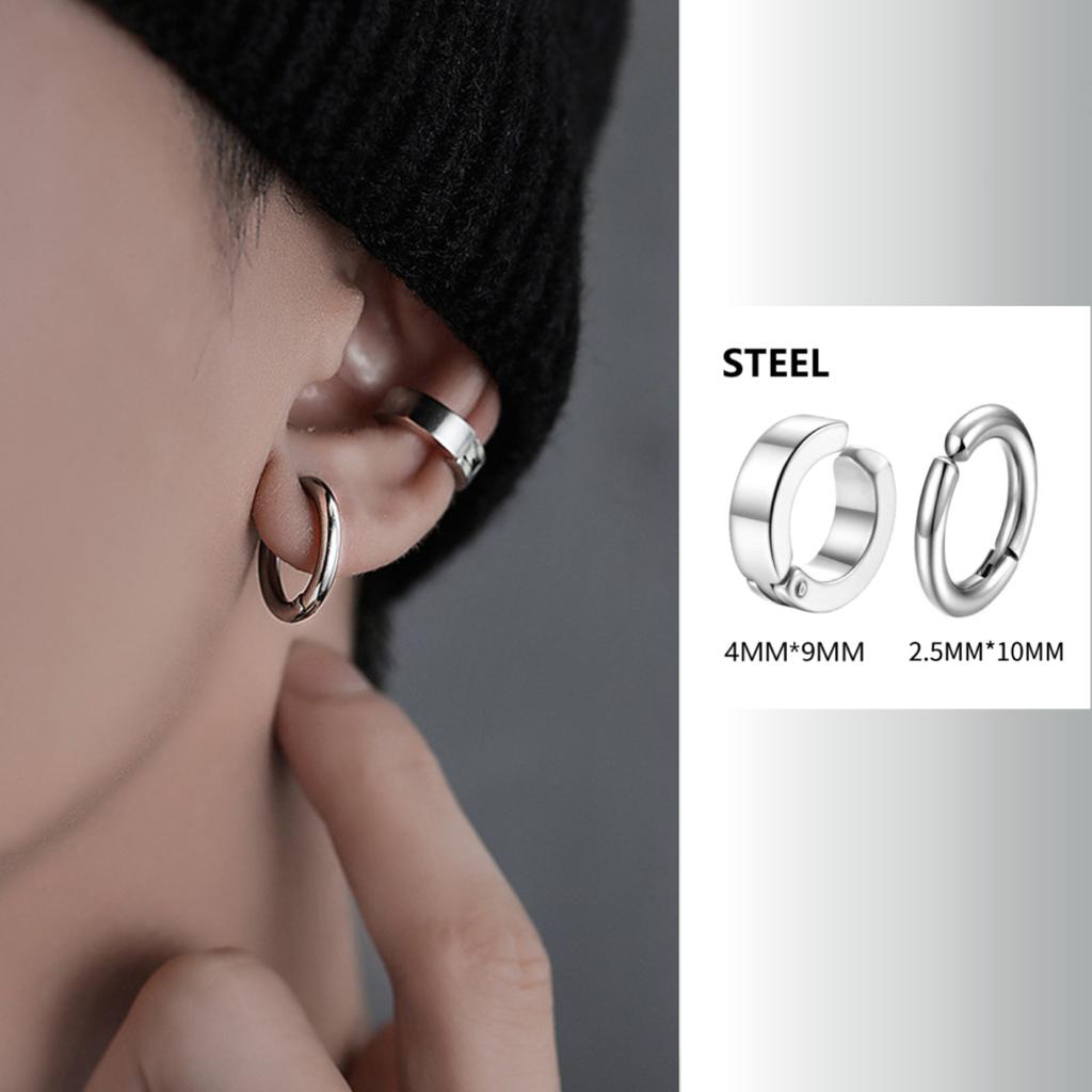 Personalities Clip Earrings Jewelry for Unisex with Hypoallergenic Punk Stainless Steels Earrings Gifts