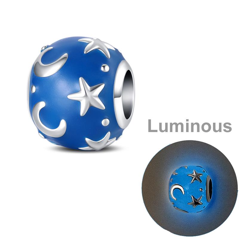 Fit Original Pandora Bracelet Copper Earth Charms Beads Blue Color Planet Dangle Pendants Diy Jewelry Marking