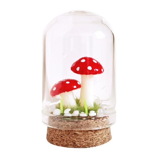 

Кукольный домик, гриб, реалистичные мини-грибы со стеклянной крышкой, фигурка гриба, украшение для масштаба 1/6 1/12, кукольные домики, миниатюрная сцена красный