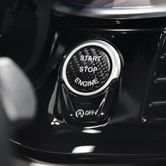 Car Engine Carbon Fiber button sticker Emblem Shell For BMW F F10 F07 F20 F21