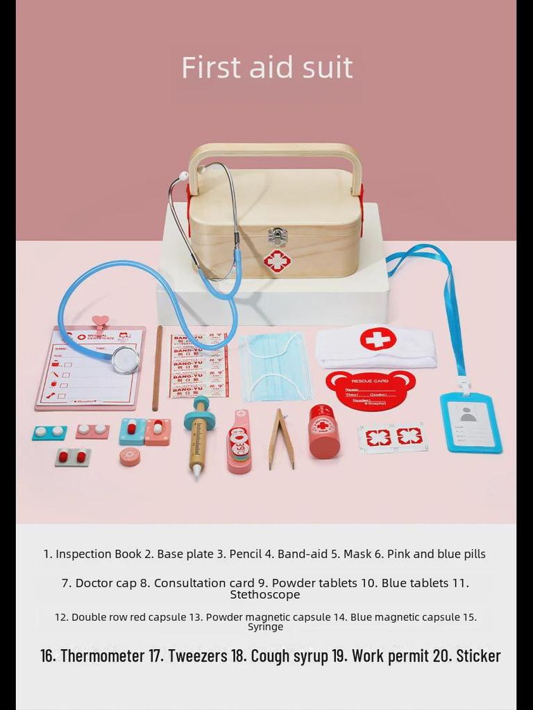 Kids' Doctor Playhouse Set: Medical Role Play Kit with Stethoscope, Injection, for Boys & Girls