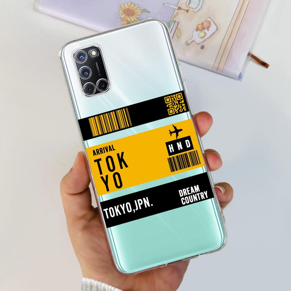 For OPPO A52 Case OPPOA52 CPH2069 A 52 Flower Phone Case Fashion Transparent Silicone Soft TPU Back Cover For OPPO A72 A92 Coque