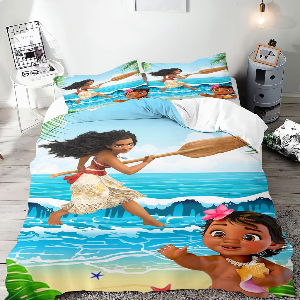 Moana Princess Anime Home Bedroom Comforte Nordic polyester material suitable for children and adults 2/3-piece set