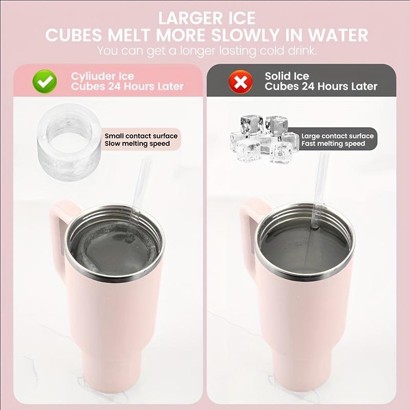 Ice Tray Is Suitable for 20 Ounce Flat bottomed Cups, 4pcs of Silica Gel Hollow Cylindrical Ice Molds, Suitable for Cold Drinks, Coffee