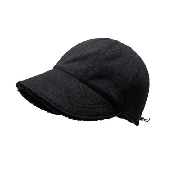 Autumn Winter Fisherman Hat Solid Color Thickened Plush Lining Baseball Hat Cold Weather Thermal Cap Outdoor Headwear