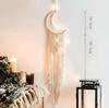 European Style Woven Wall Hanging – Handmade Cotton Rope Tapestry with Tassels, Boho Macrame Wall Decor for Living Room
