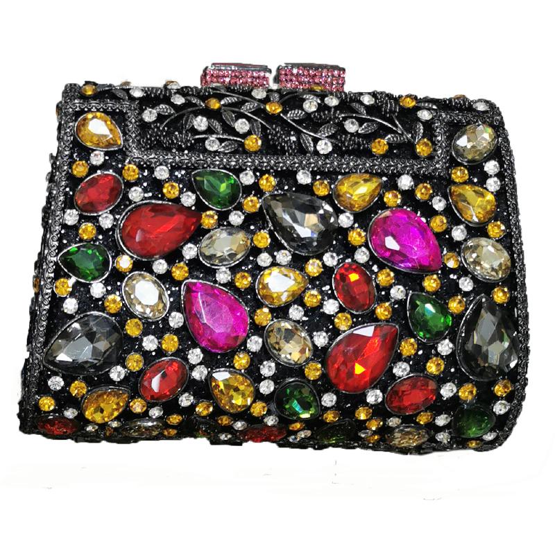 Large Blue Stone Evening Bag Rhinestone Clutch Purse Women Luxury Wedding Purse Bridal Party Formal Crystal Handbags Diamond