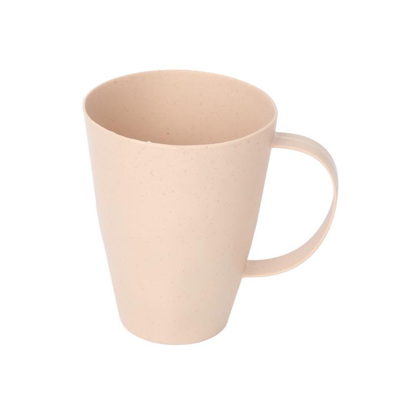 Creative Wheat Straw Coffee Mug, Mouthwash Cup, Toothbrush Holder, Plastic Travel Portable Tea Cup with Handle