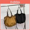 Trendy Black And Khaki Japanese Retro Canvas Shoulder Bag For Everyday Use