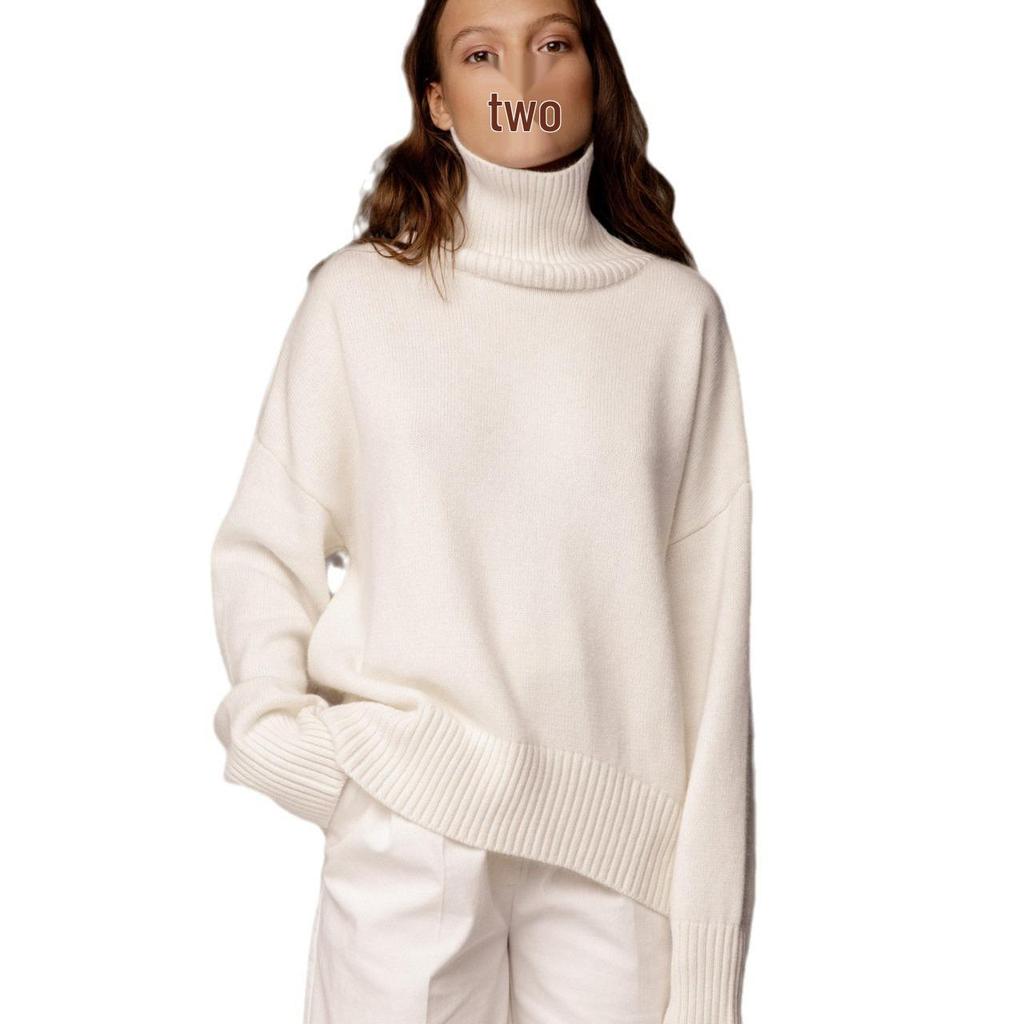 European & American Women's Thick Knit Sweater - Autumn/Winter, Loose High Neck Pullover